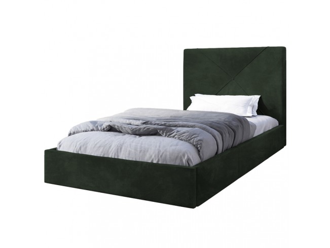 Łóżko tapicerowane Rino 80 Riviera 38 ciemny zielony - widok ogólny