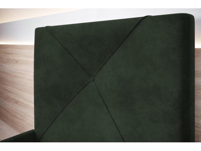 Łóżko tapicerowane Rino 120 Riviera 38 ciemny zielony
