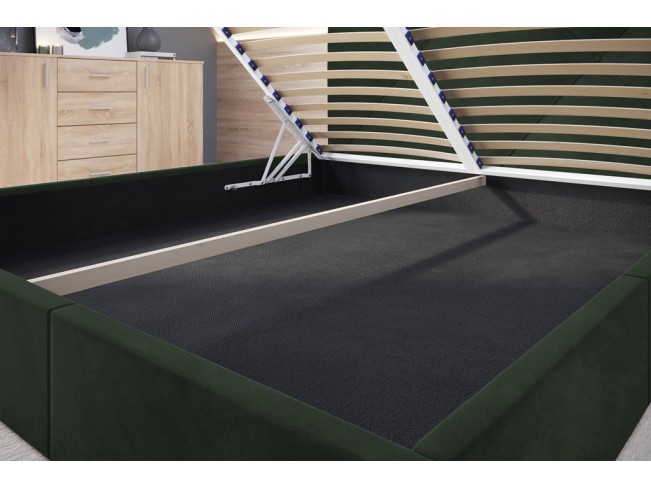 Łóżko tapicerowane Rino 160 Riviera 38 ciemny zielony