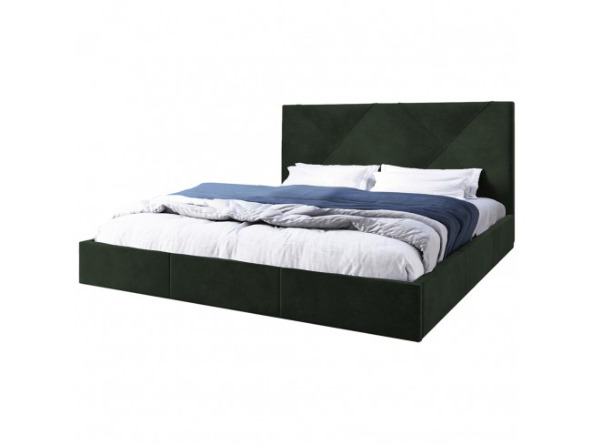 Łóżko tapicerowane Rino 160 Riviera 38 ciemny zielony - widok frontu