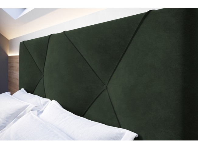 Łóżko tapicerowane Rino 180 Riviera 38 ciemny zielony