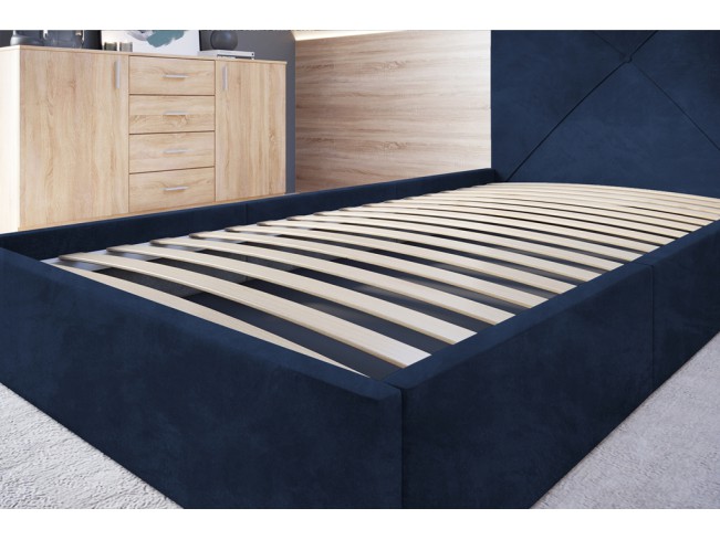 Łóżko tapicerowane Rino 90 Riviera 81 granatowy