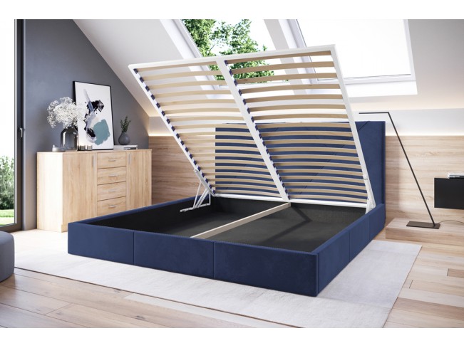 Łóżko tapicerowane Rino 160 Riviera 81 granatowy