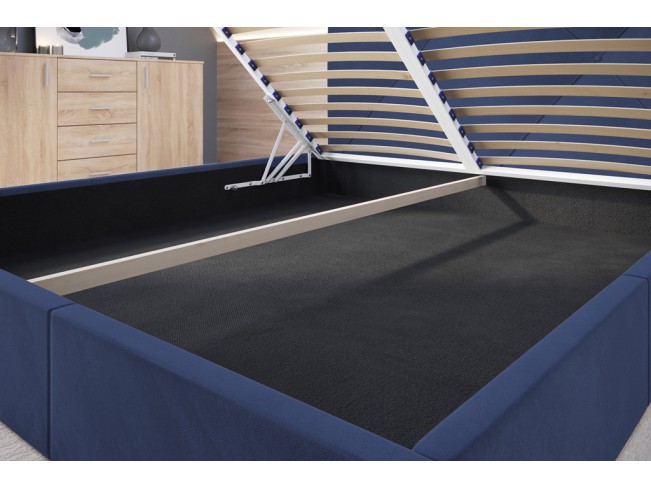 Łóżko tapicerowane Rino 160 Riviera 81 granatowy