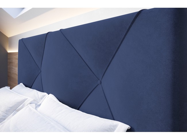 Łóżko tapicerowane Rino 160 Riviera 81 granatowy