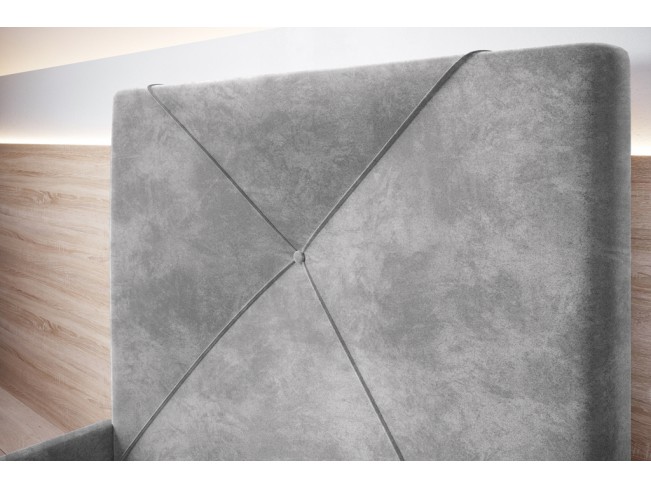 Łóżko tapicerowane Rino 80 Riviera 82 jasny szary