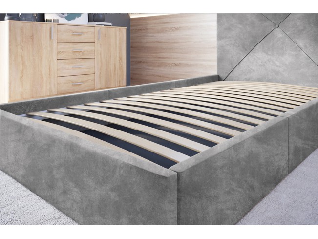 Łóżko tapicerowane Rino 120 Riviera 82 jasny szary