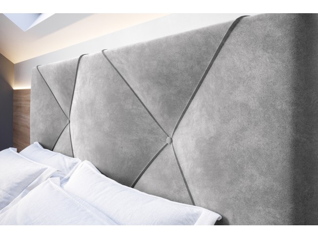 Łóżko tapicerowane Rino 140 Riviera 82 jasny szary