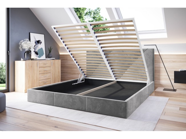 Łóżko tapicerowane Rino 140 Riviera 82 jasny szary