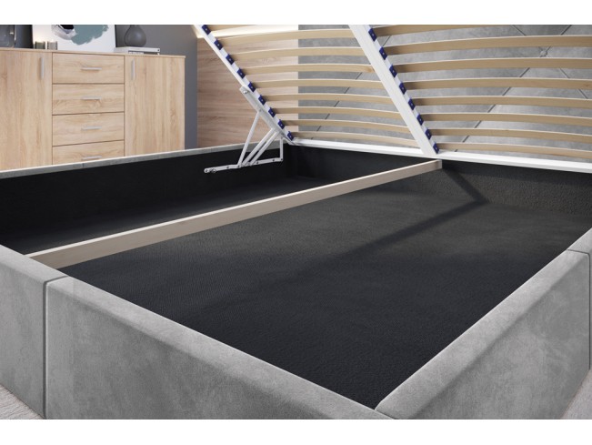 Łóżko tapicerowane Rino 160 Riviera 82 jasny szary