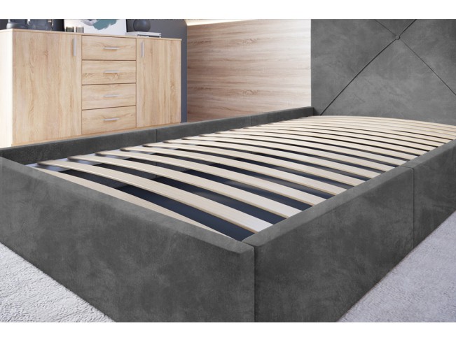 Łóżko tapicerowane Rino 90 Riviera 91 szary