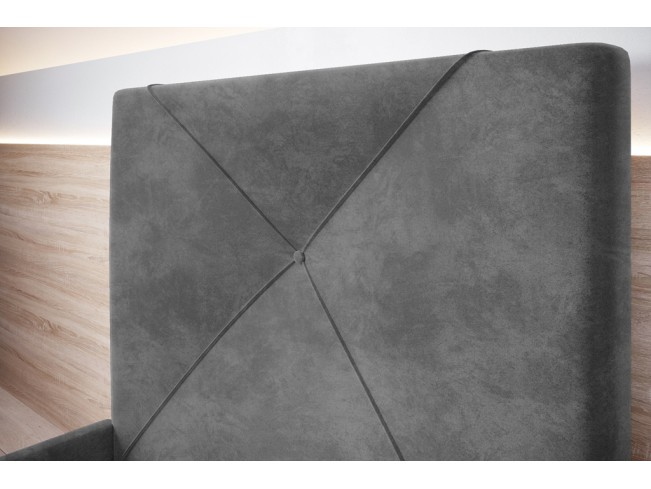 Łóżko tapicerowane Rino 120 Riviera 91 szary