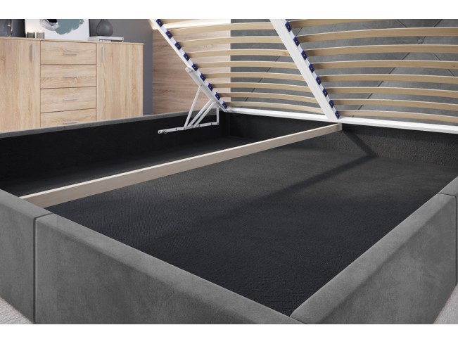 Łóżko tapicerowane Rino 140 Riviera 91 szary