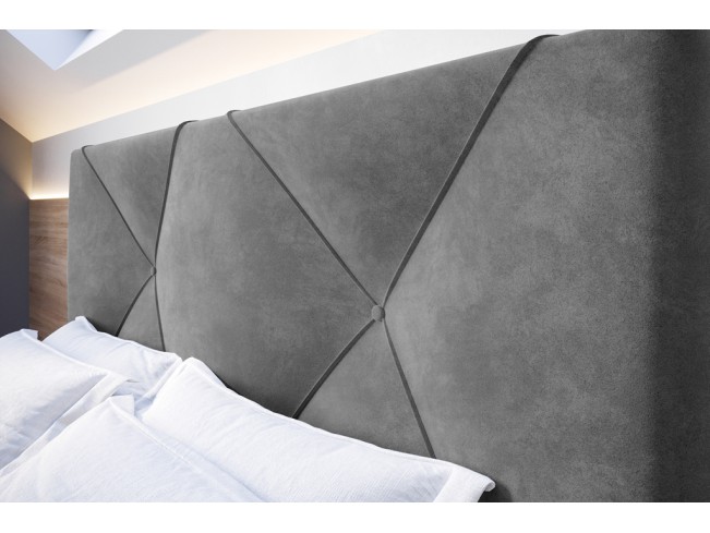 Łóżko tapicerowane Rino 140 Riviera 91 szary
