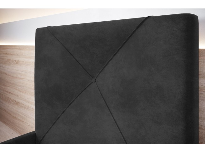 Łóżko tapicerowane Rino 120 Riviera 95 ciemny szary