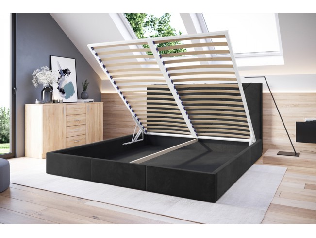 Łóżko tapicerowane Rino 140 Riviera 95 ciemny szary