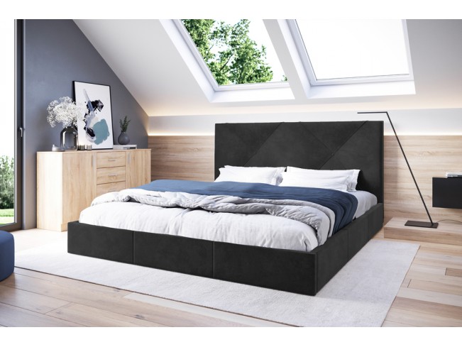 Łóżko tapicerowane Rino 140 Riviera 95 ciemny szary