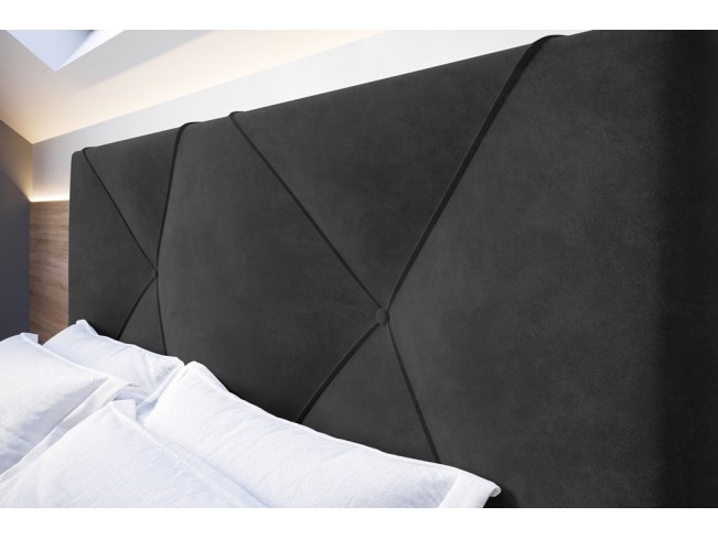 Łóżko tapicerowane Rino 160 Riviera 95 ciemny szary