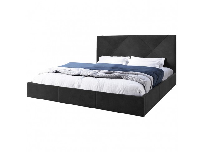 Łóżko tapicerowane Rino 180 Riviera 95 ciemny szary - widok z przodu