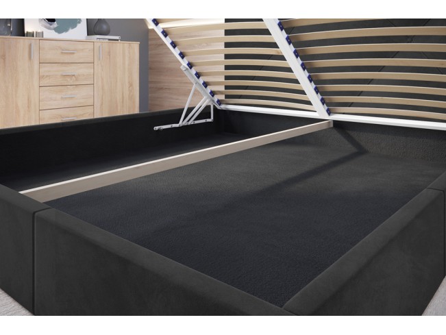 Łóżko tapicerowane Rino 180 Riviera 95 ciemny szary