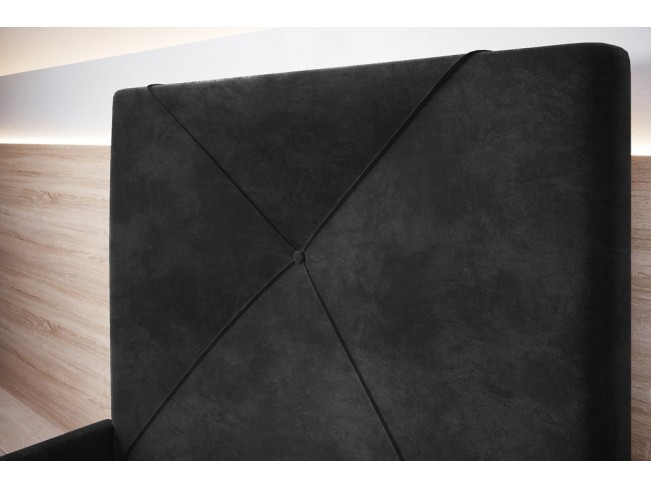 Łóżko tapicerowane Rino 90 Riviera 100 czarny