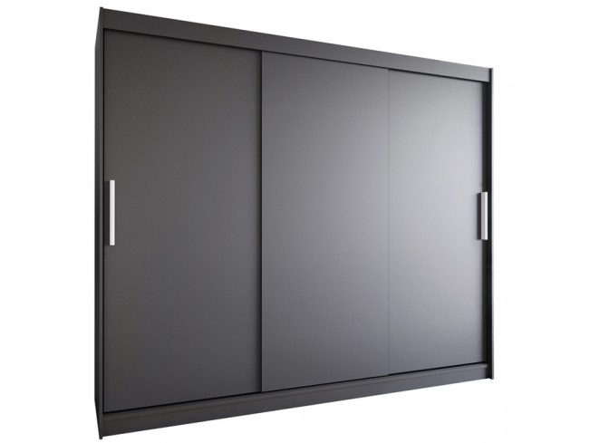 Szafa przesuwna Lolo II czarny mat 250 cm - widok ogólny