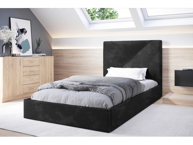 Łóżko tapicerowane Rino 120 Riviera 100 czarny