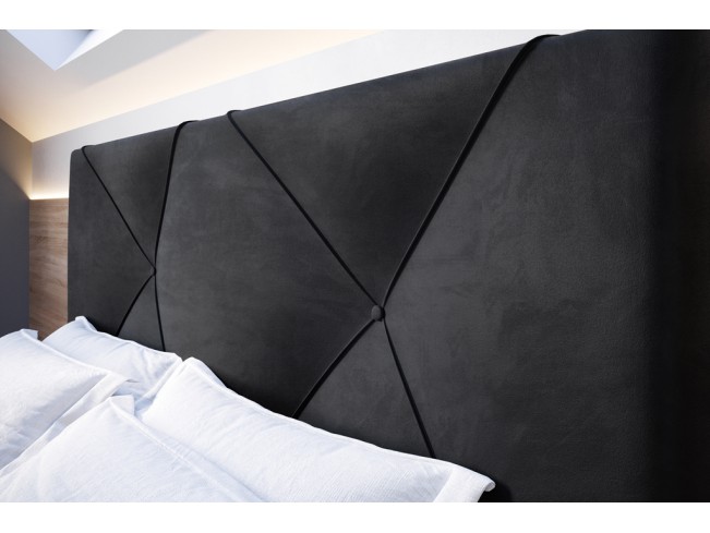 Łóżko tapicerowane Rino 140 Riviera 100 czarny