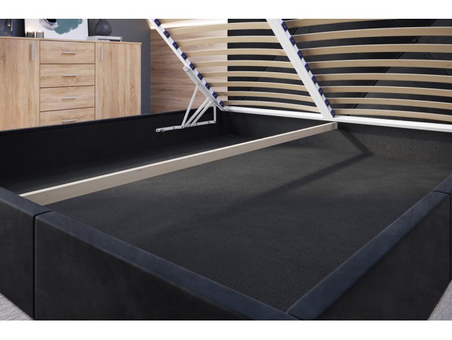 Łóżko tapicerowane Rino 180 Riviera 100 czarny