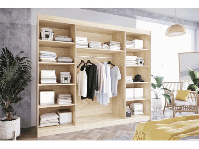 Szafa przesuwna Lolo II sonoma/biały mat 250 cm