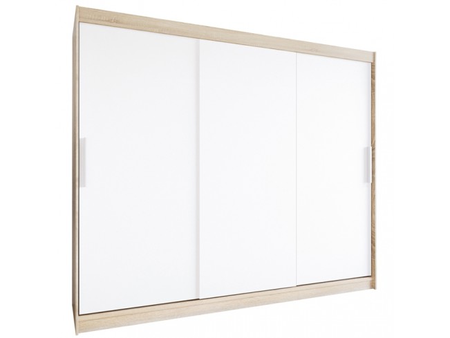 Szafa przesuwna Lolo II sonoma / biały mat 250 cm - widok ogólny