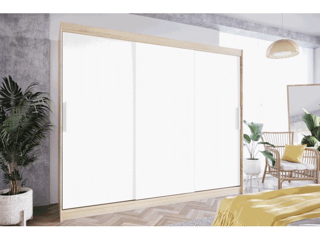 Szafa przesuwna Lolo II sonoma/biały mat 250 cm