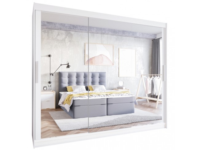 Szafa przesuwna Lolo III biały mat 250 cm - widok z przodu