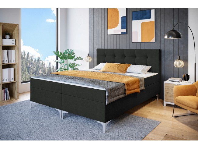 Łóżko kontynentalne Lilu 180 Sawana 14 czarny