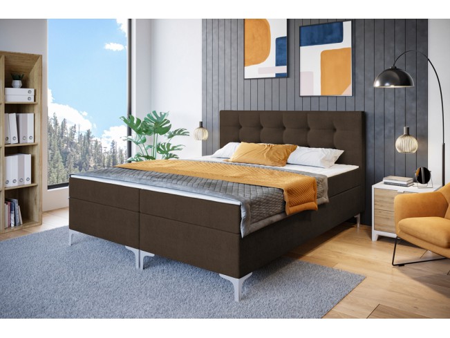 Łóżko kontynentalne Lilu 160 Sawana 25 ciepły brąz