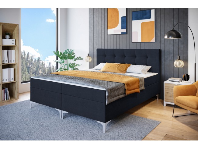 Łóżko kontynentalne Lilu 140 Sawana 80 niebieski jeans