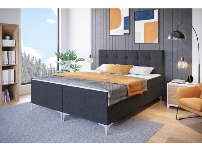 Łóżko kontynentalne Lilu 140 Inari 96 ciemny szary