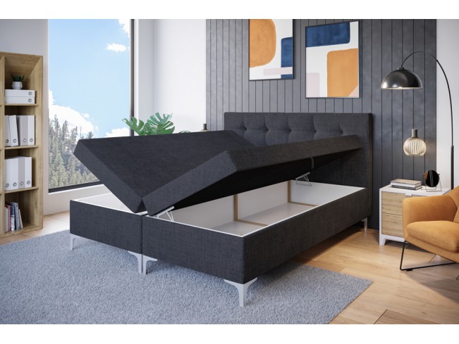 Łóżko kontynentalne Lilu 180 Inari 96 ciemny szary