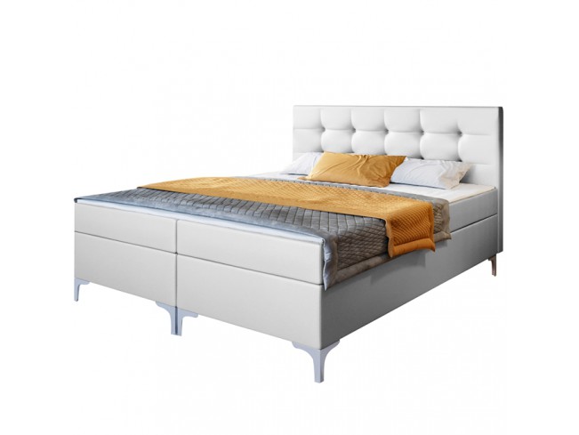 Łóżko kontynentalne Lilu 180 Madryt 920 biały - widok z przodu