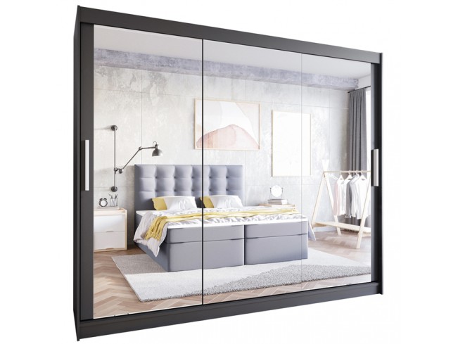 Szafa Lolo III 250 czarny mat - widok z przodu