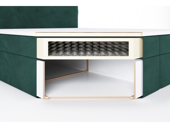 Łóżko kontynentalne Lilu 160 Monolith 37 butelkowa zieleń