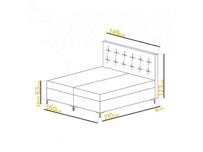 Łóżko kontynentalne LILU MO-37 160