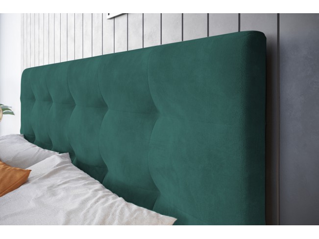 Łóżko kontynentalne Lilu 180 Monolith 37 butelkowa zieleń