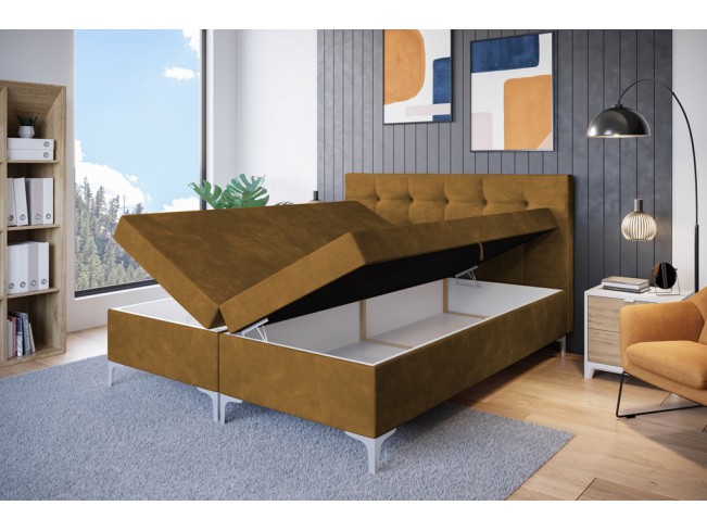 Łóżko kontynentalne Lilu 140 Monolith 48 miodowy