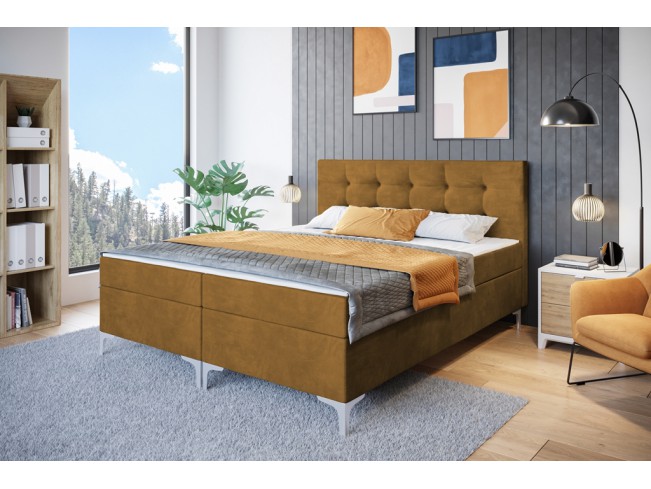 Łóżko kontynentalne Lilu 180 Monolith 48 miodowy