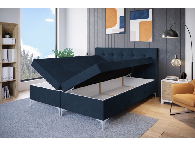 Łóżko kontynentalne Lilu 140 Monolith 77 granatowy
