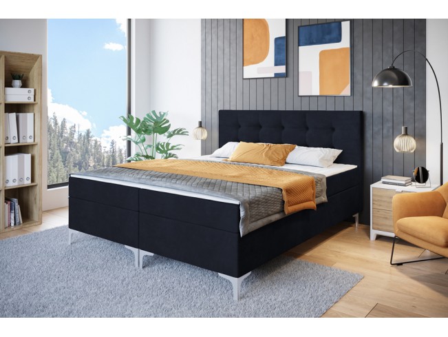 Łóżko kontynentalne Lilu 140 Monolith 79 ciemny granat