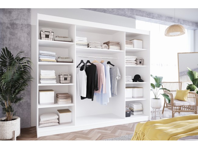 Szafa przesuwna Lolo IV biały mat/sonoma 250 cm