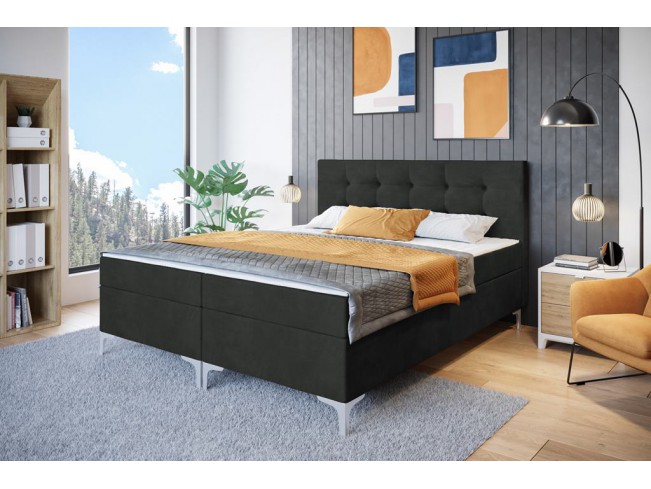 Łóżko kontynentalne Lilu 180 Kronos 34 ciemny szary