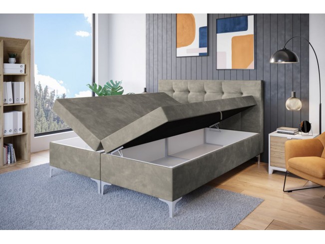 Łóżko kontynentalne Lilu 140 Monolith 02 ecru